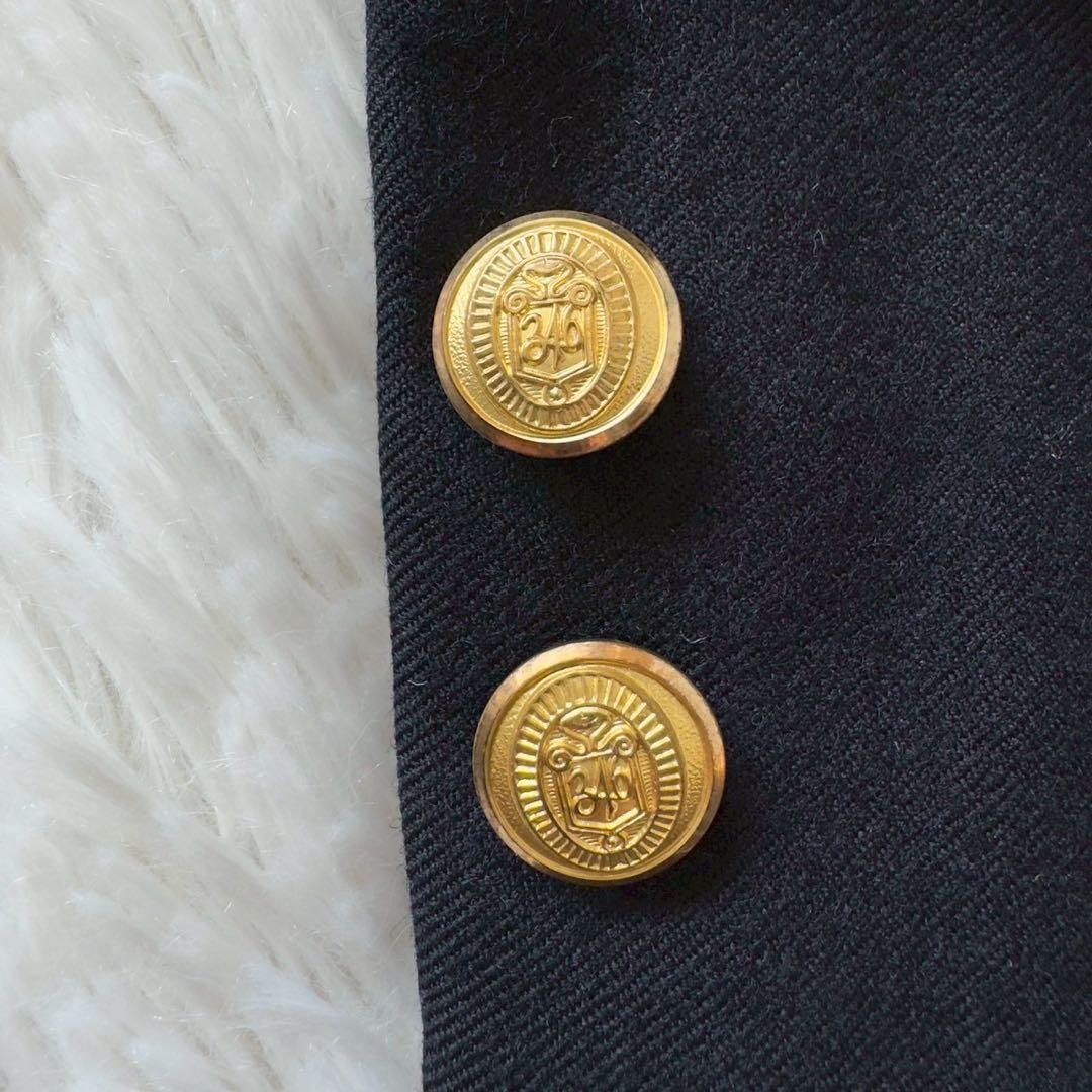 BROOKS BROTHERS ✨紺ブレ　ジャケット　段返り　ロゴ刻印　金ボタン