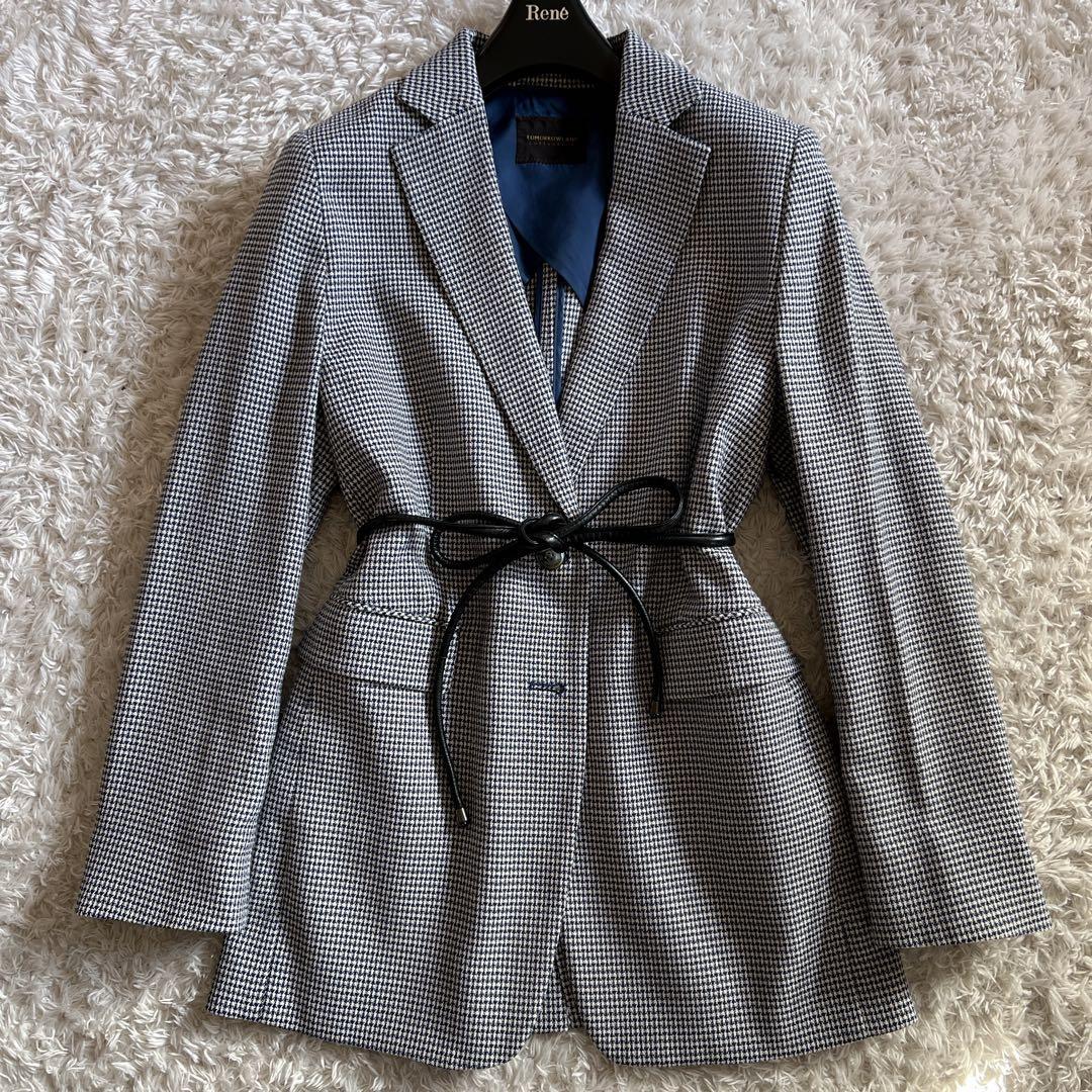 【TOMORROWLAND collection】ベルテッドジャケット チェック