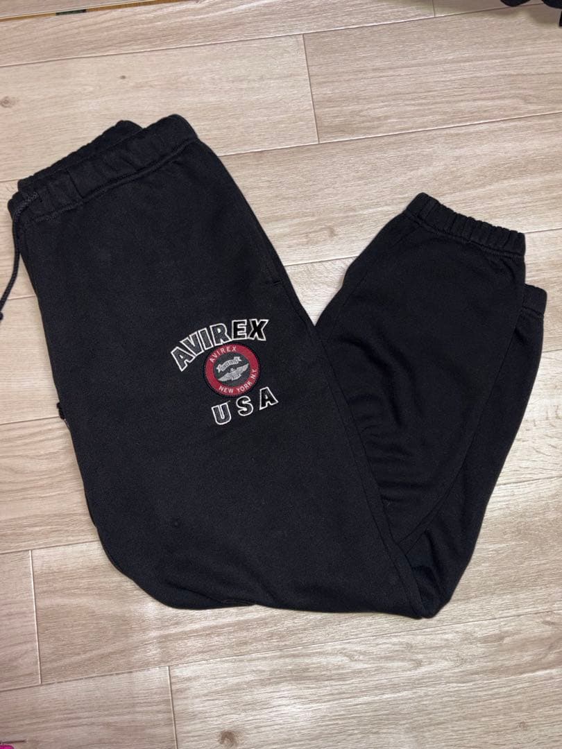 AVIREX ブラック フルジップパーカー セットアップ