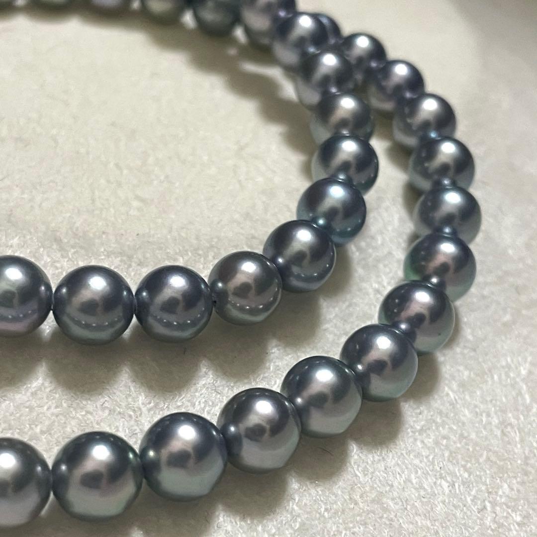 【極美品✨テリ良】あこや本真珠 ネックレス 6.5-7.0 パール ブルーグレー