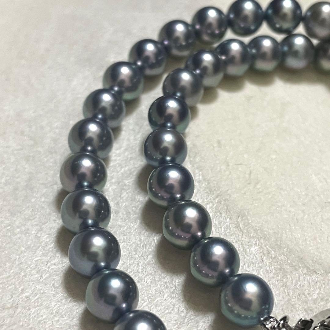【極美品✨テリ良】あこや本真珠 ネックレス 6.5-7.0 パール ブルーグレー