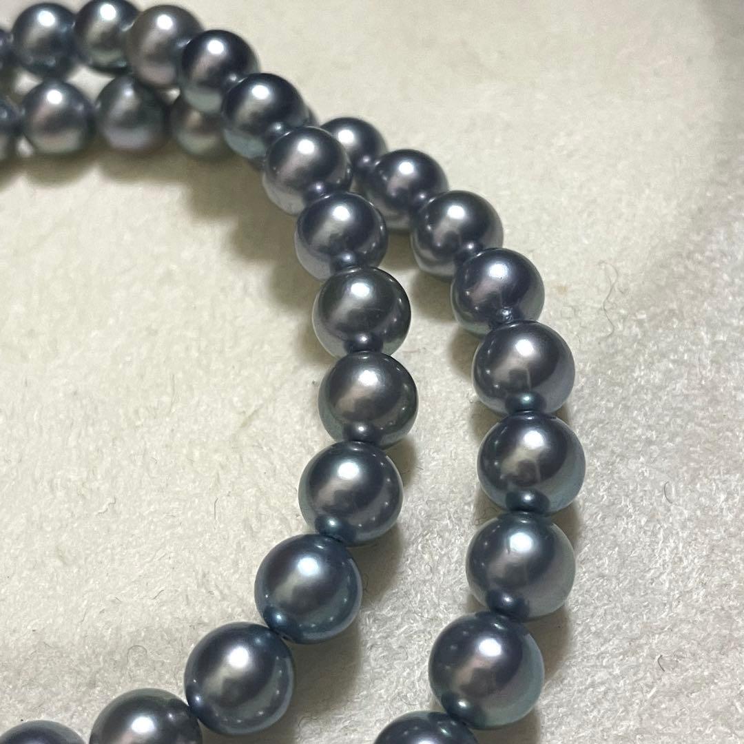 【極美品✨テリ良】あこや本真珠 ネックレス 6.5-7.0 パール ブルーグレー