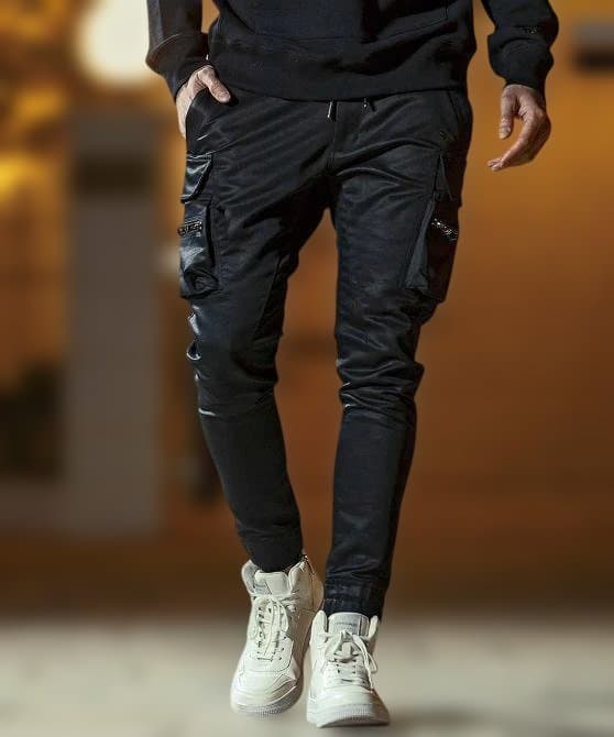 1piu1uguale3 RELAX スリムカーゴパンツ 黒 サイズS