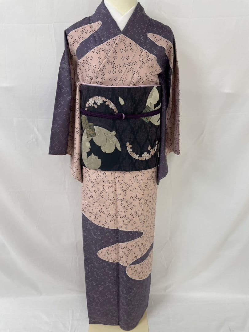 お見分け済　新品未使用　大島紬創作訪問着と袋帯