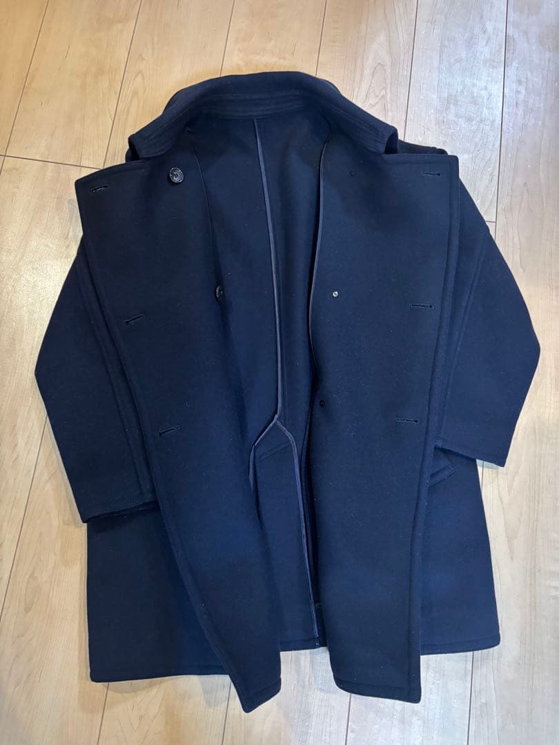 ris　フレームワークSuper 100ダブルクロスPコート36 ネイビー