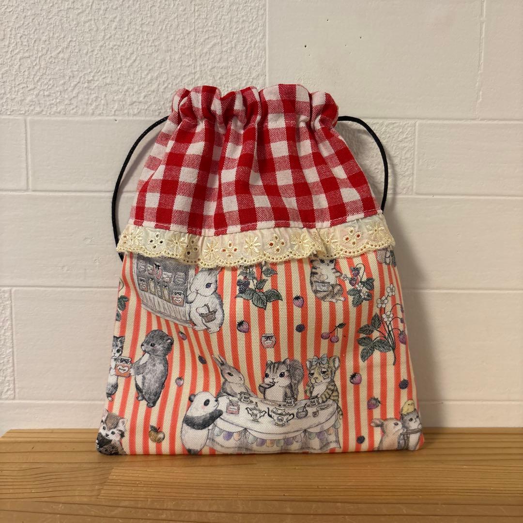 きまぐれSALE ユキエモン　巾着　12cmファスナーポーチ　ハンドメイド　お得