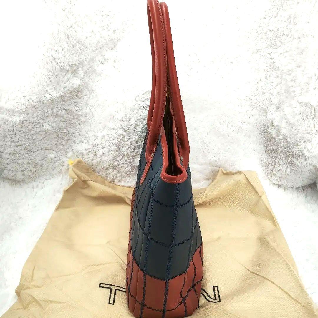 美品✨️トライオン パネルレザー トートバッグ パッチワーク レザー A4可