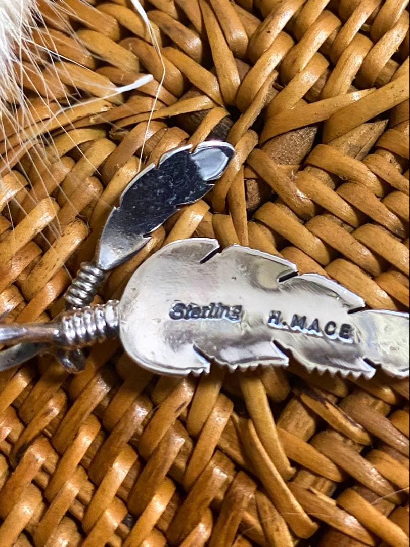 インディアンジュエリー　ハーヴィーメイスシルバーペンダントトップ　フェザー