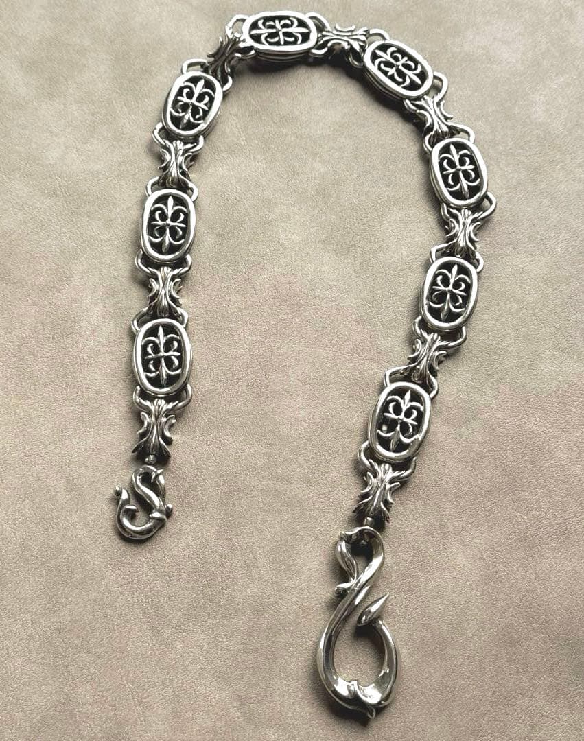 A&G エーアンドジー シルバー ウォレットチェーン クロスモチーフ