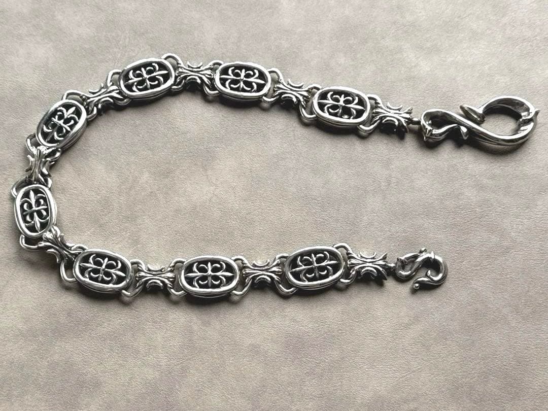 A&G エーアンドジー シルバー ウォレットチェーン クロスモチーフ