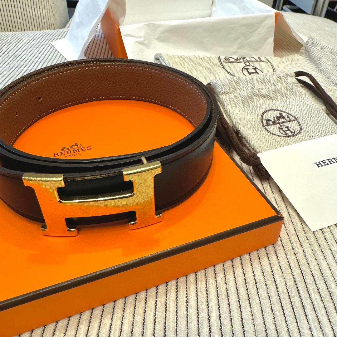HERMES ベルト 70cm32mm コンスタンス　リバーシブル　H型バックル