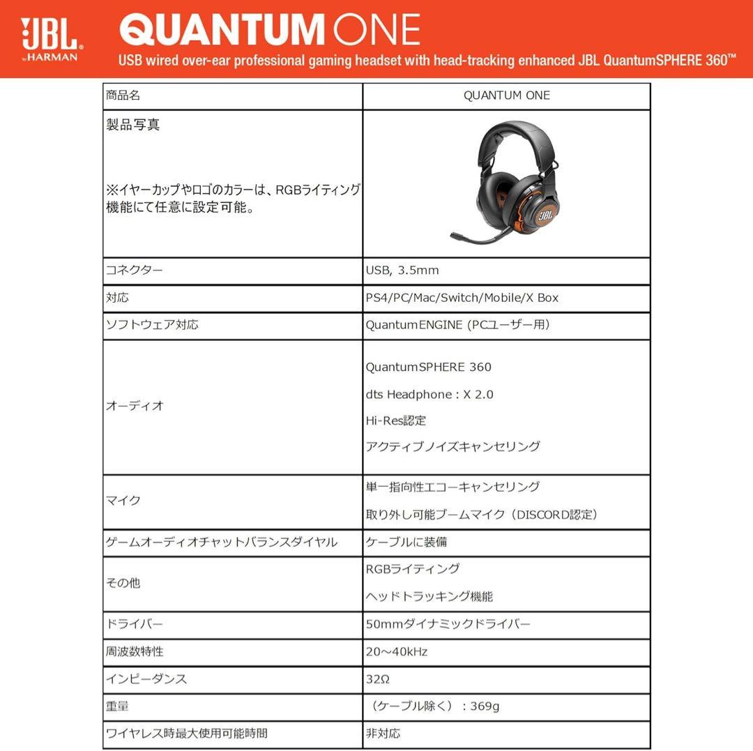 JBL純正Quantum ONEゲーミングヘッドセット