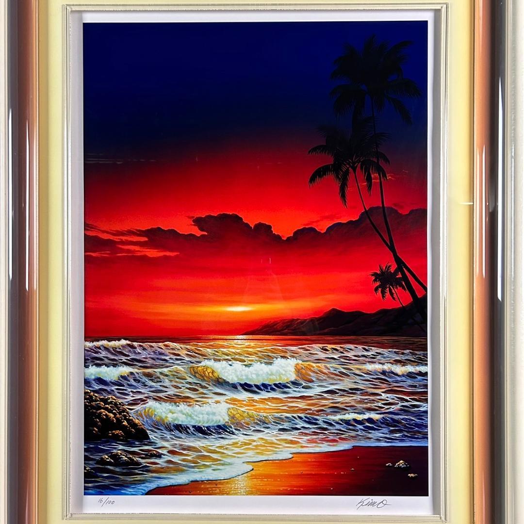 美品 キモ KIMO「ファイヤーダンス」大判シルクスクリーン サイン入 証明書有