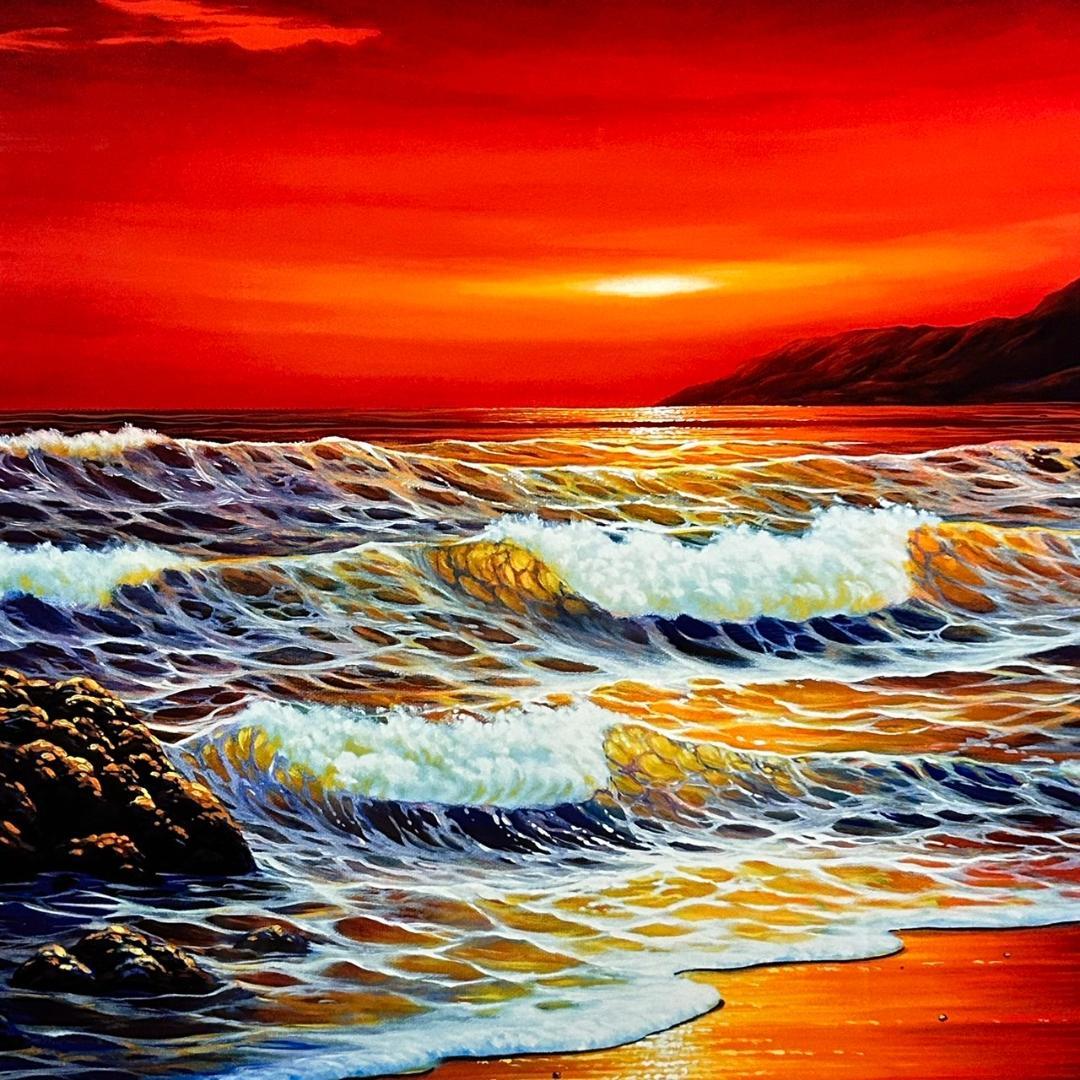 美品 キモ KIMO「ファイヤーダンス」大判シルクスクリーン サイン入 証明書有