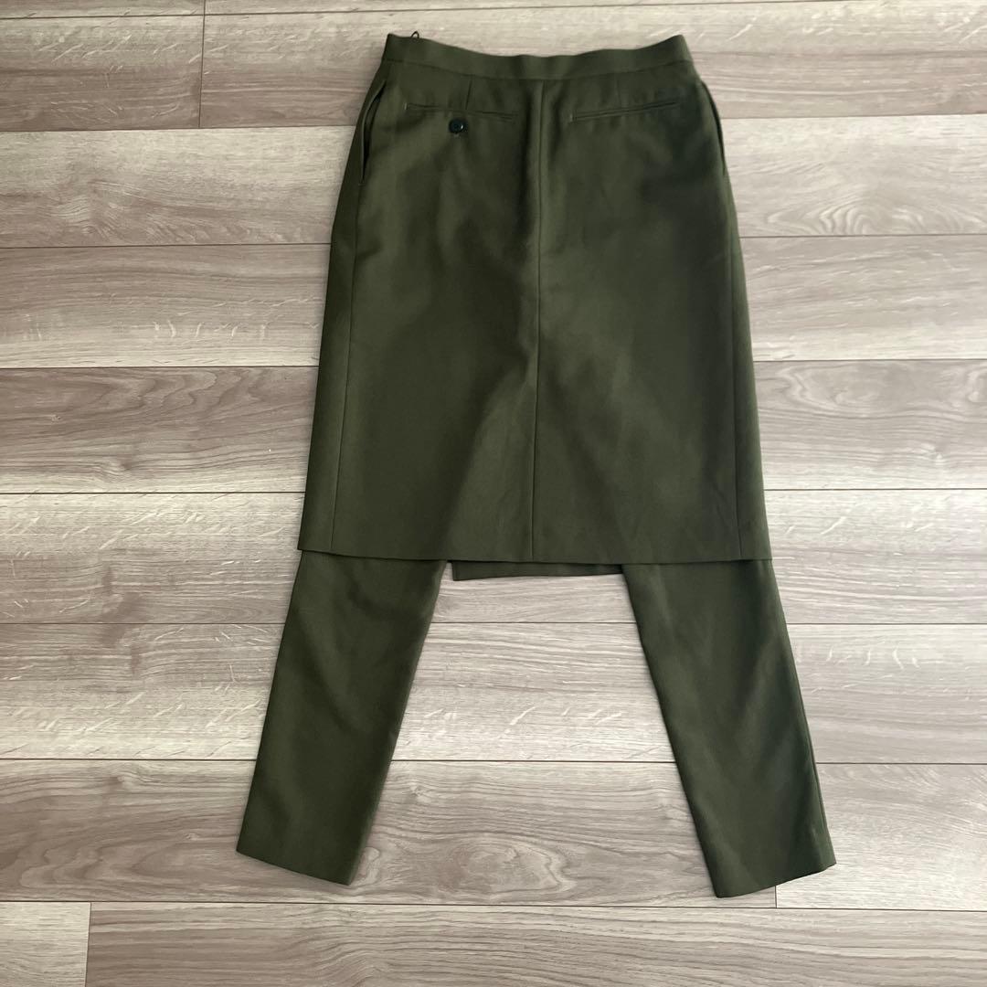 【タグ付 新品】 HYKE サイズ２ レイヤード スカート パンツ 羊毛 日本製