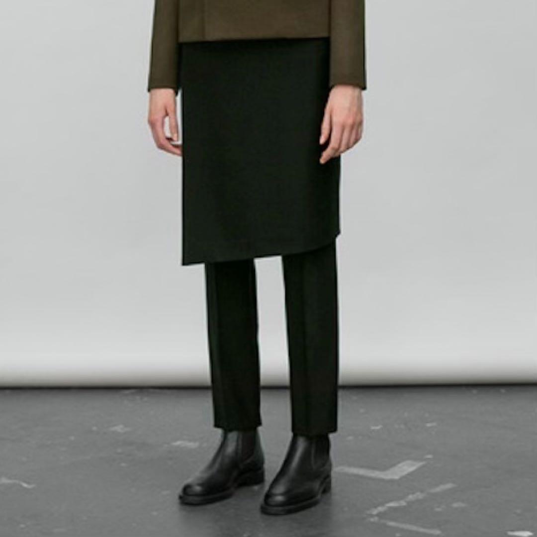 【タグ付 新品】 HYKE サイズ２ レイヤード スカート パンツ 羊毛 日本製