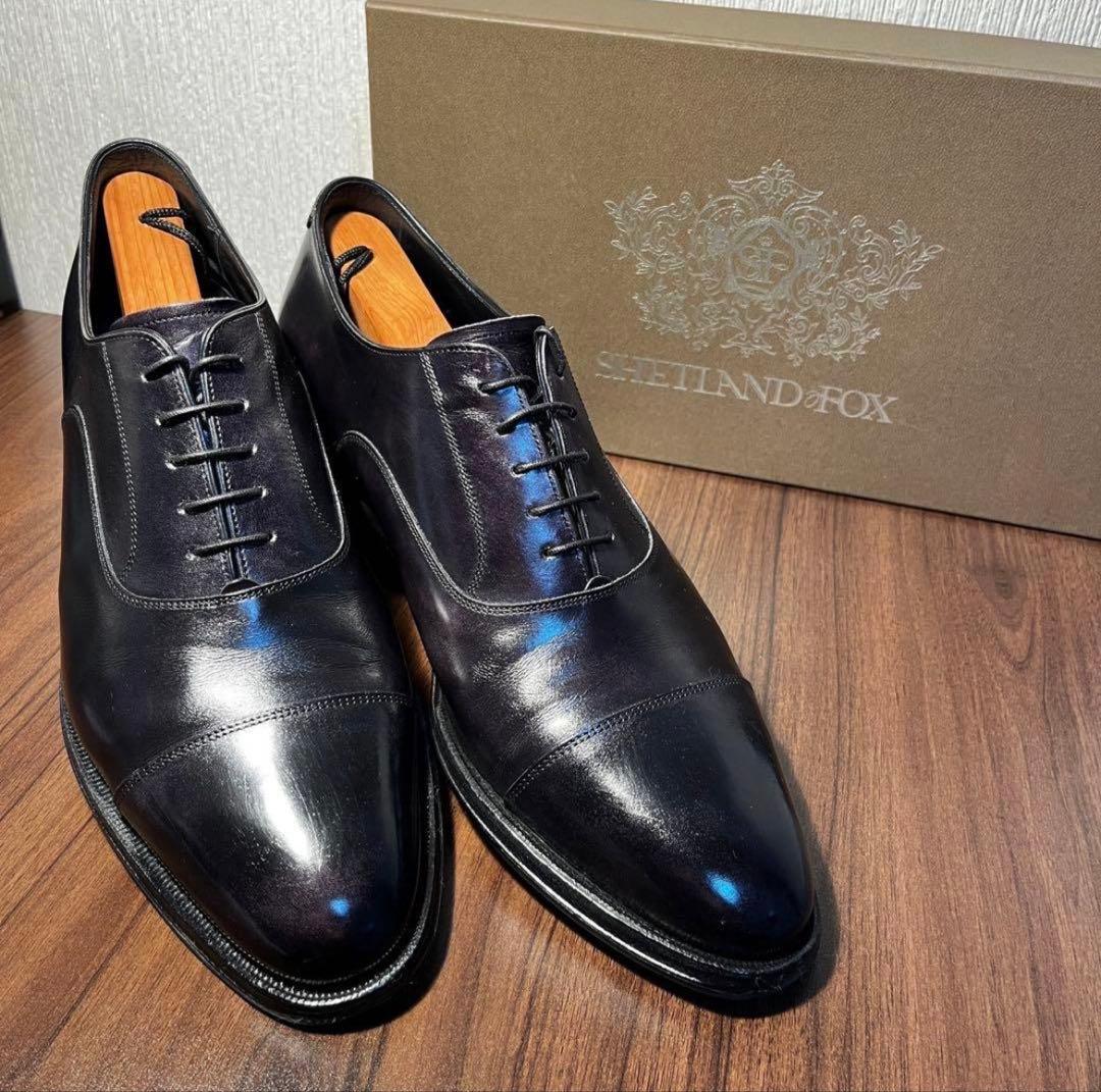 美品 SHETLANDFOX（シェットランドフォックス）内羽根式ストレートチップ