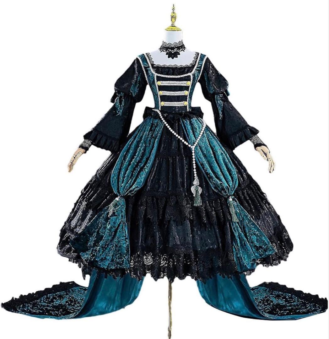 【黒パニエ付き】黒執事 ジークリンデ・サリヴァン 緑の魔女 コスプレ 衣装