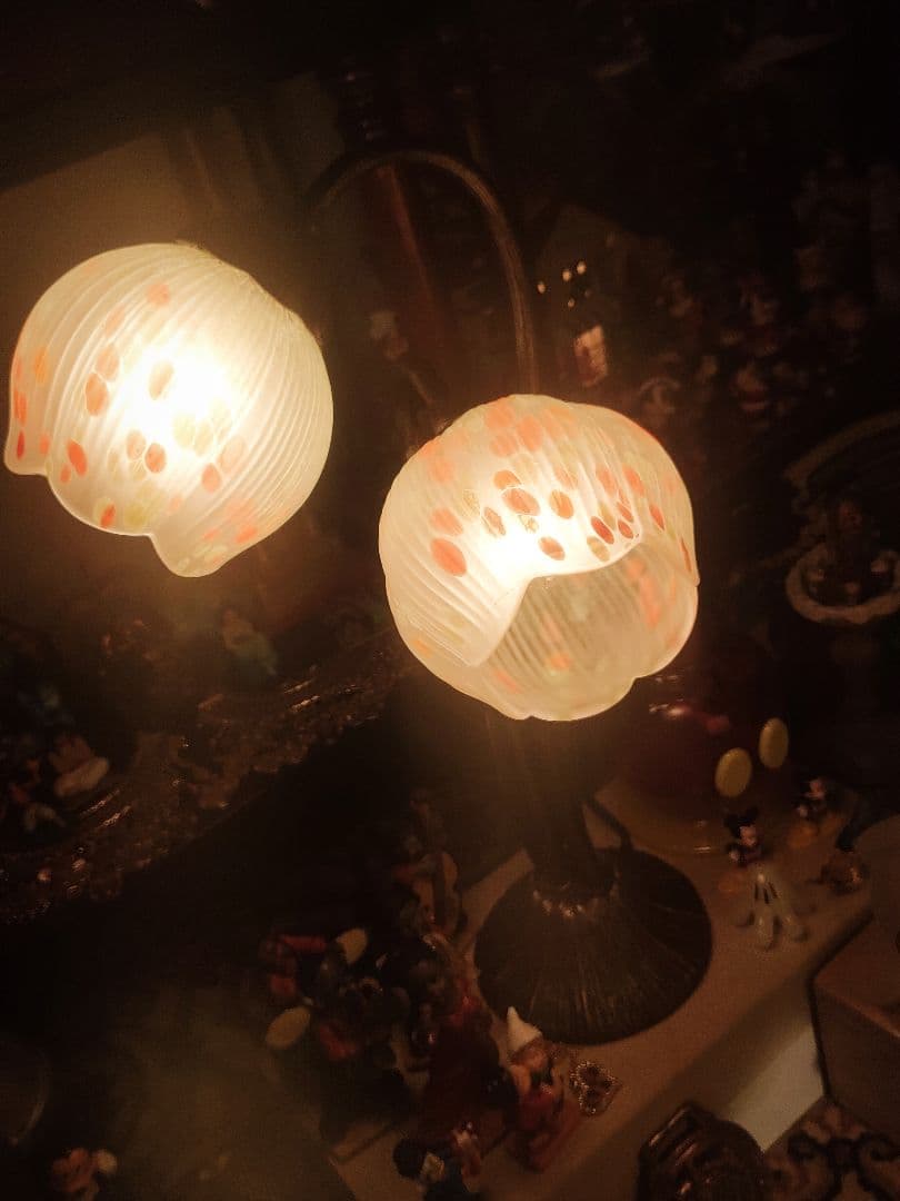 【衛生・美品】ビンテージランプ　HOYA 花あかり　テーブルランプ　デスクライト