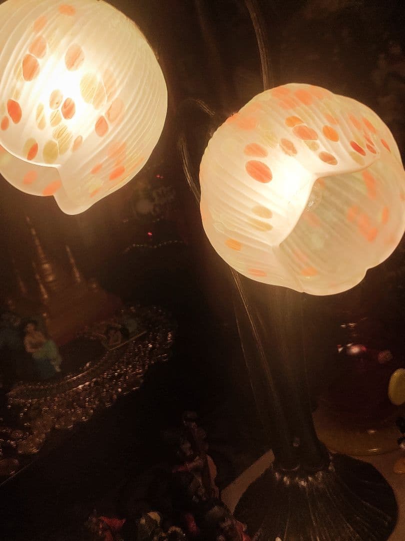 【衛生・美品】ビンテージランプ　HOYA 花あかり　テーブルランプ　デスクライト