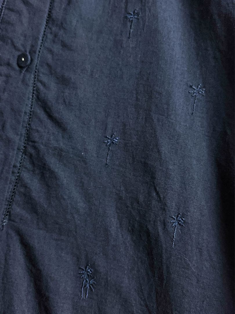 【HOUSE OF LOTUS】綿100% 南国刺繍 ロングスキッパーシャツ M