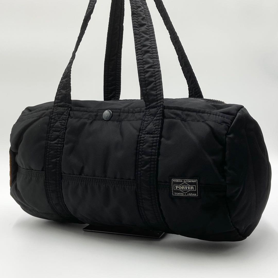 極美品　ポーター　タンカー　ミニボストンバッグ　ロゴ刺繍　ナイロン　ブラック