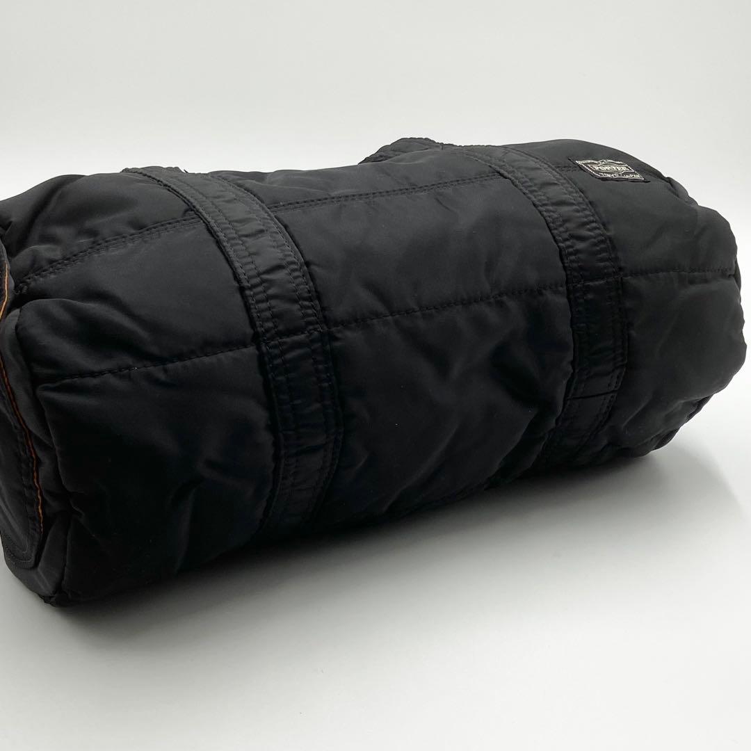 極美品　ポーター　タンカー　ミニボストンバッグ　ロゴ刺繍　ナイロン　ブラック