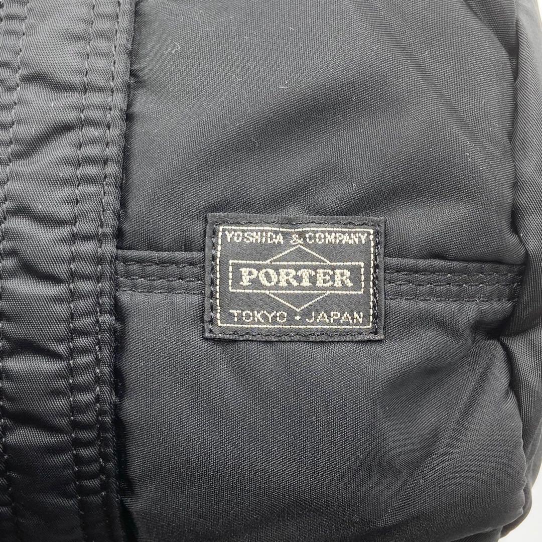 極美品　ポーター　タンカー　ミニボストンバッグ　ロゴ刺繍　ナイロン　ブラック