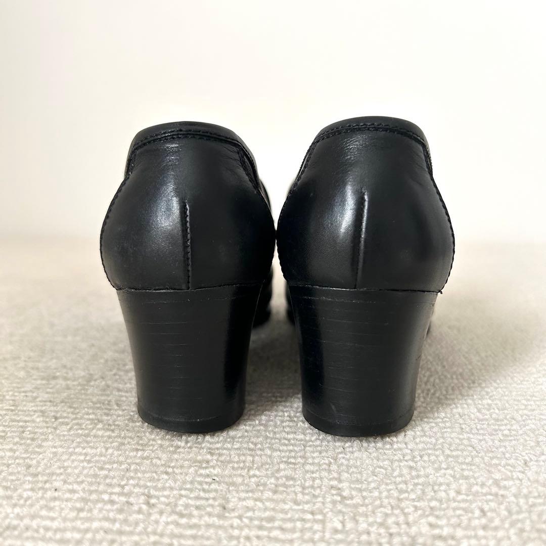 エルメス ローファー コンスタンス H金具 ヒール パンプス 黒 23cm