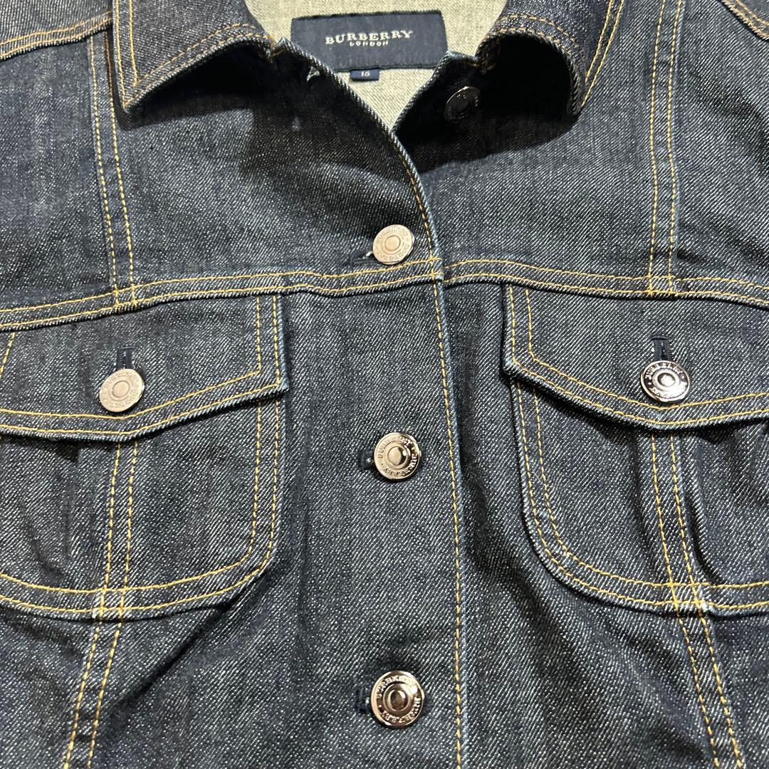 【美品】バーバリー デニムジャケット ノバチェック ダークブルー サイズ15