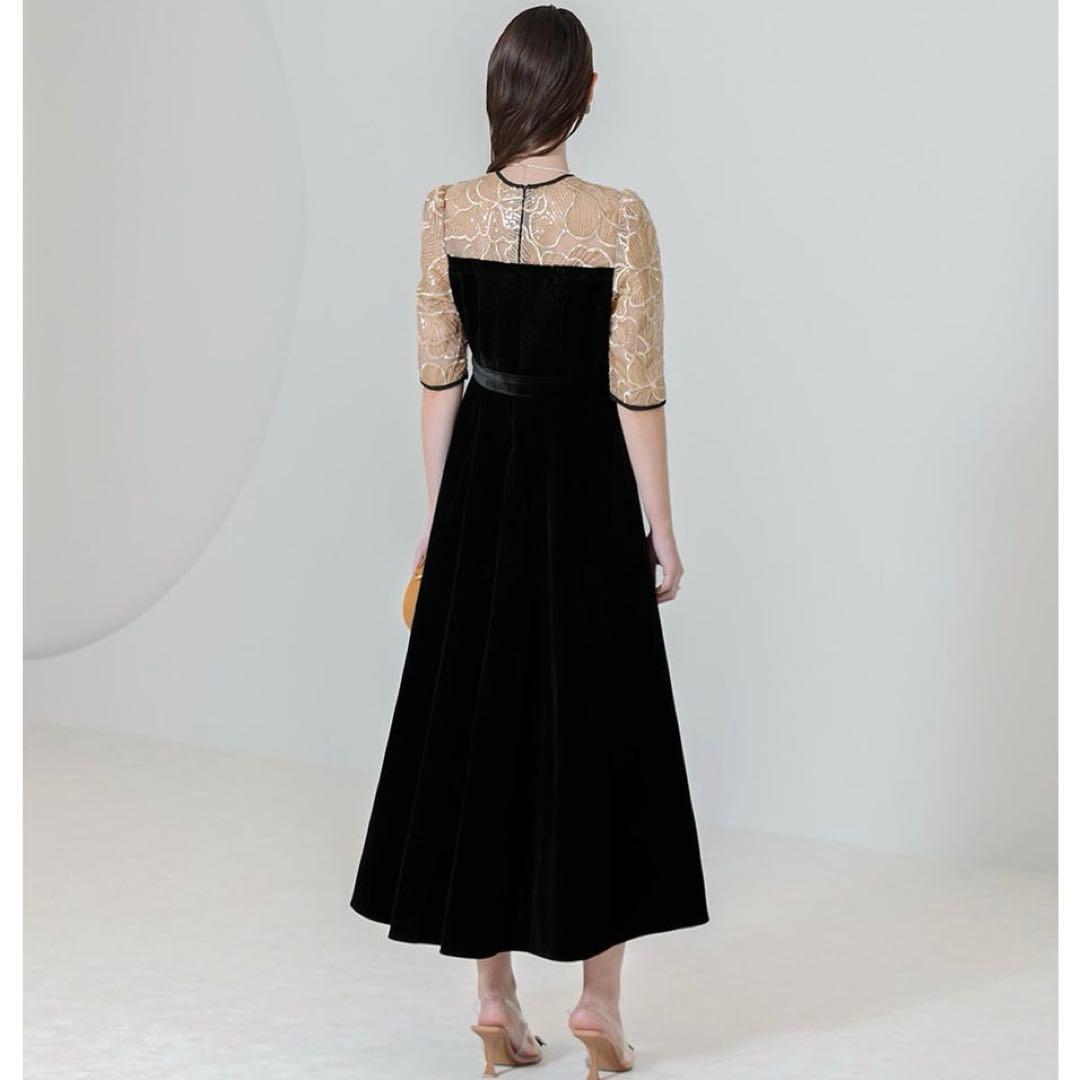 Leja ブラック・ゴールド ロングドレス