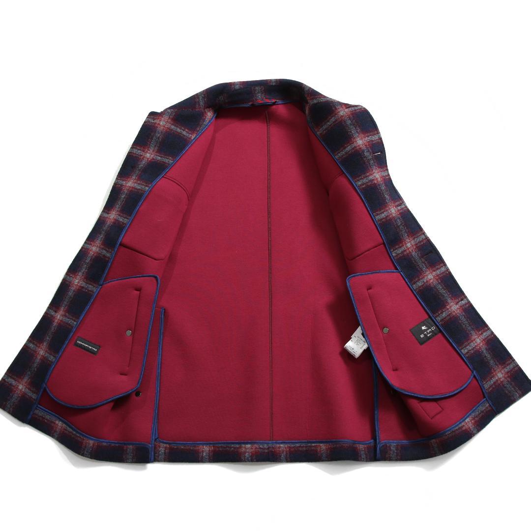 ETRO エトロ 22AW チェック柄 ラシャ ウール混紡 コート