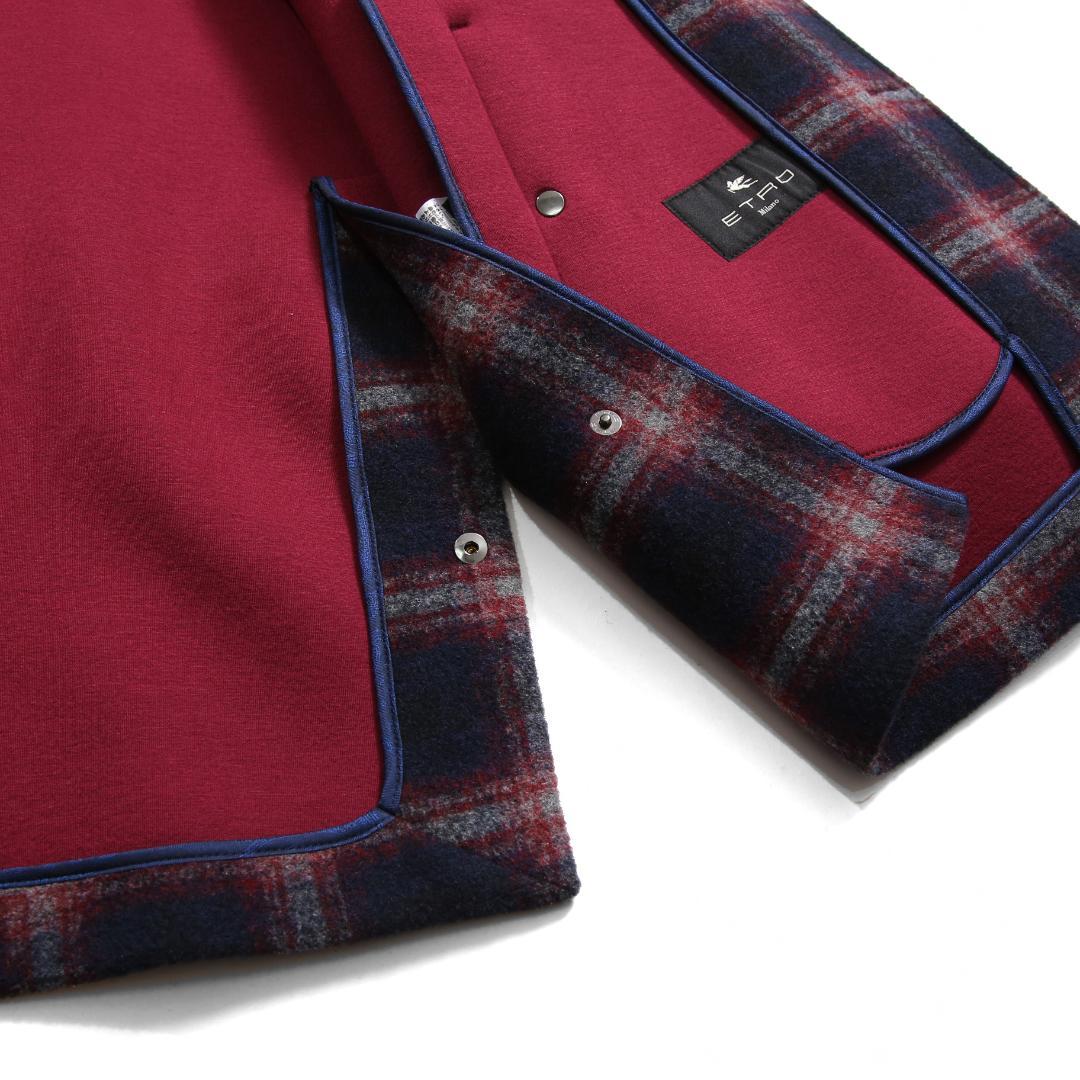 ETRO エトロ 22AW チェック柄 ラシャ ウール混紡 コート