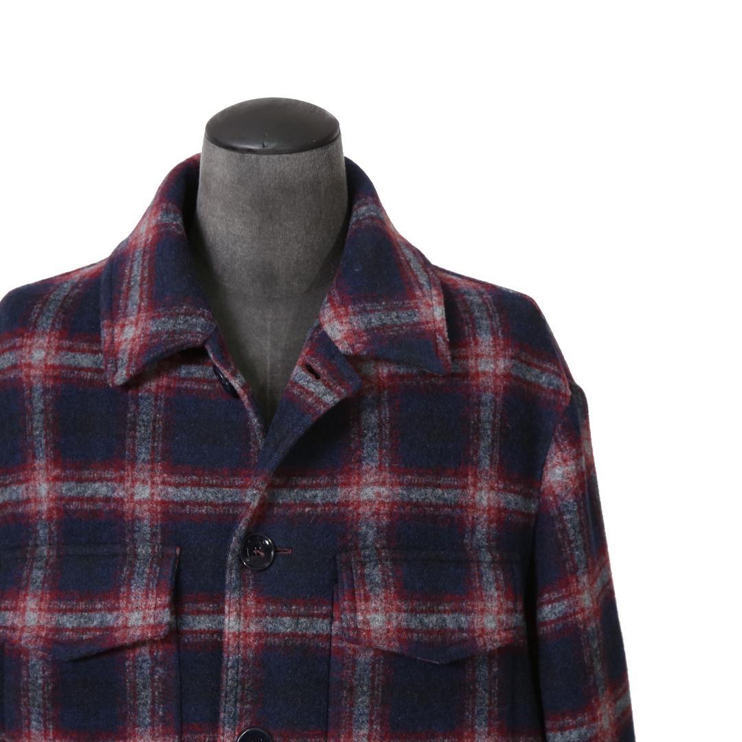 ETRO エトロ 22AW チェック柄 ラシャ ウール混紡 コート