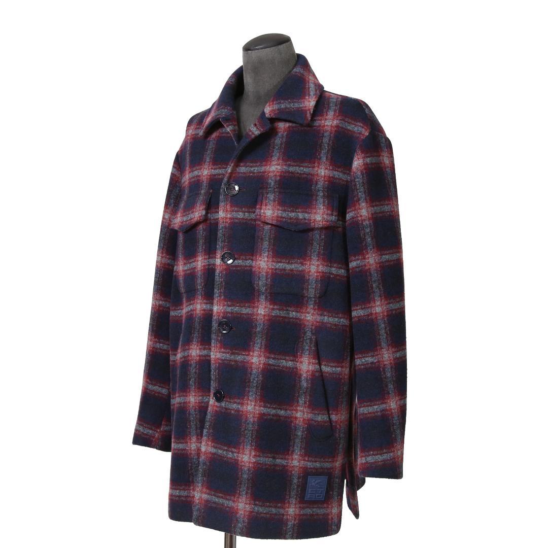 ETRO エトロ 22AW チェック柄 ラシャ ウール混紡 コート