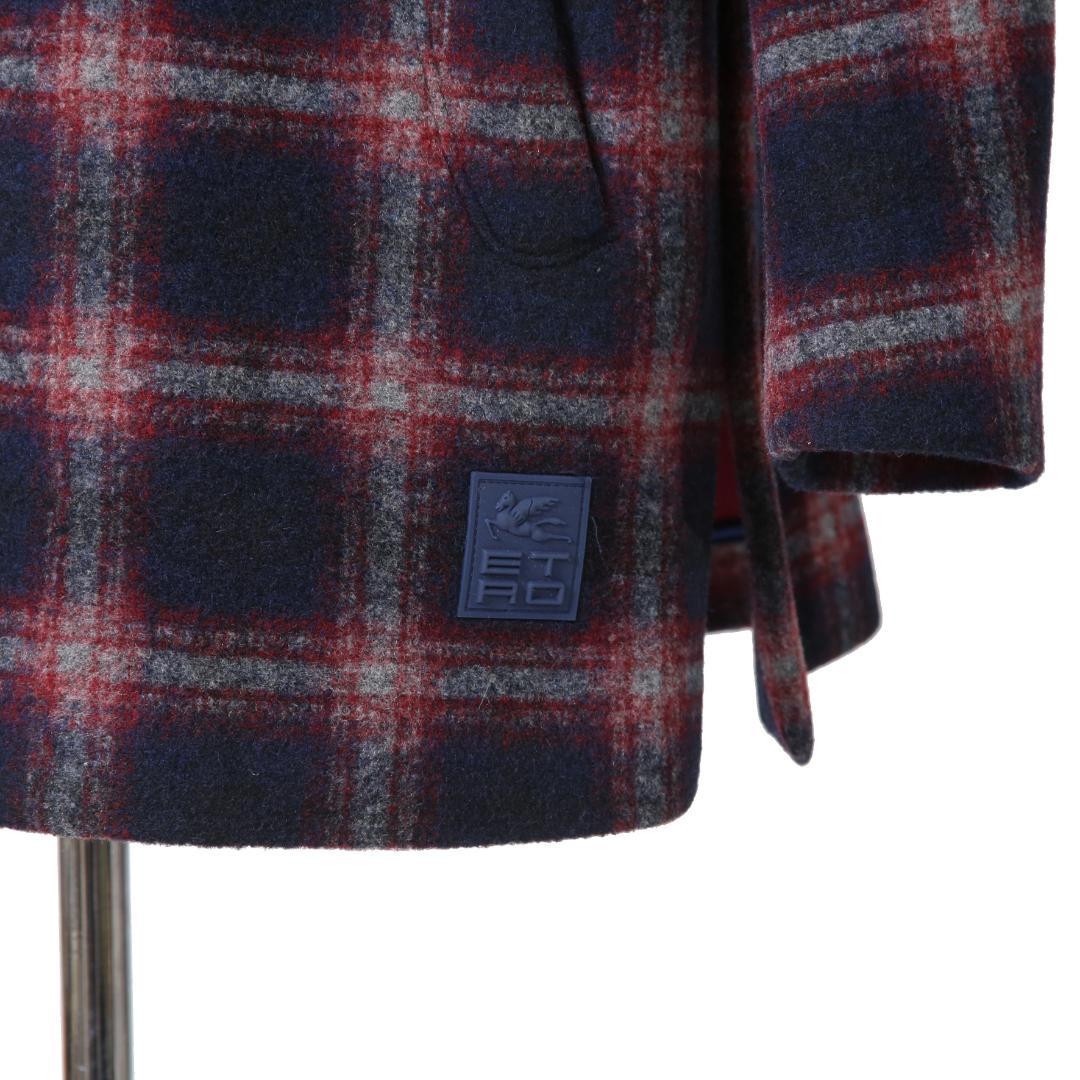 ETRO エトロ 22AW チェック柄 ラシャ ウール混紡 コート