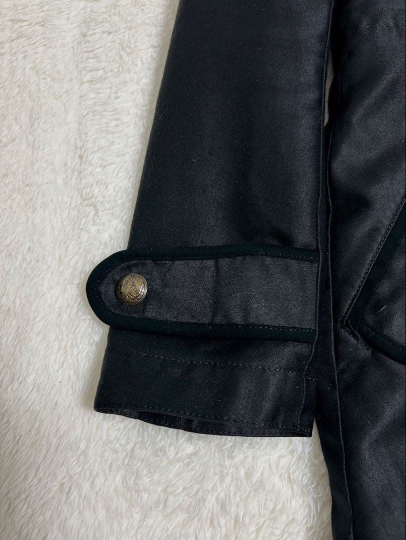 5351 プールオム ブラック モッズコート サイズS