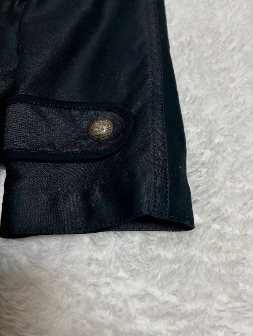 5351 プールオム ブラック モッズコート サイズS