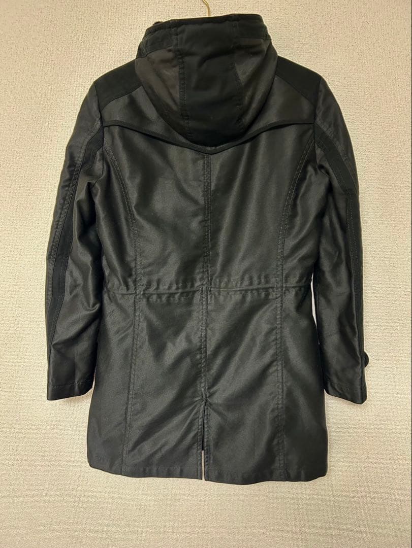 5351 プールオム ブラック モッズコート サイズS