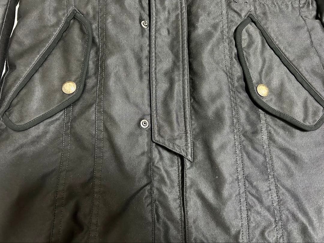 5351 プールオム ブラック モッズコート サイズS