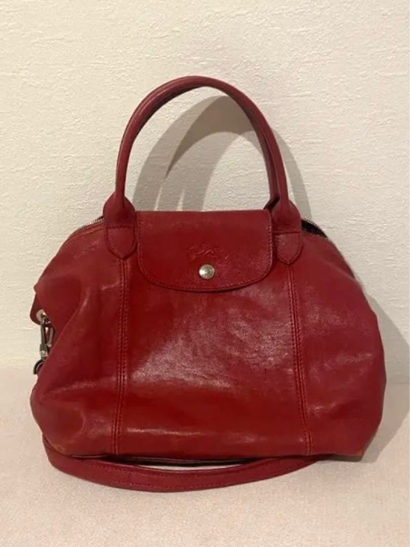 ロンシャン キュイール レザーハンドバッグ