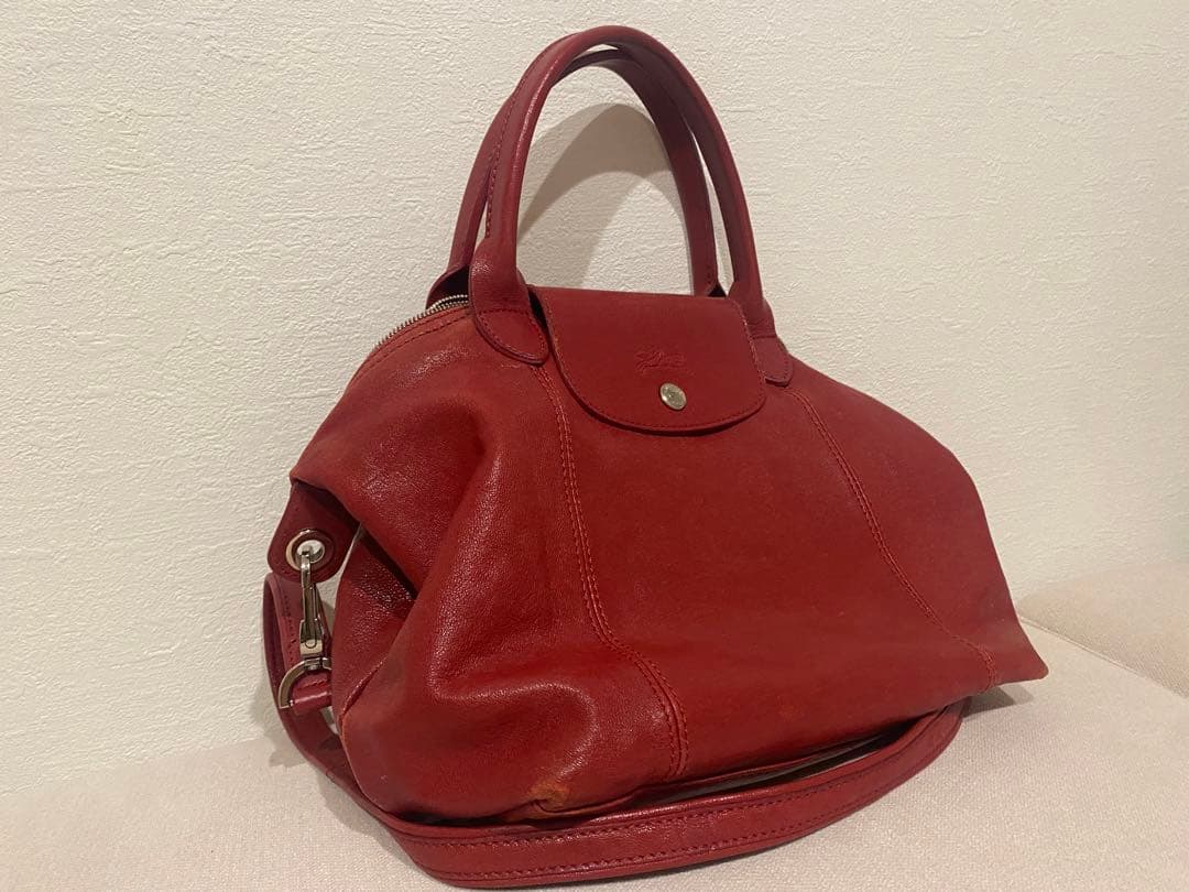 ロンシャン キュイール レザーハンドバッグ