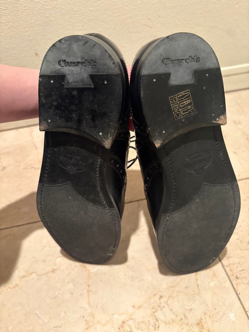 Church's ブラック ウィングチップ シューズ