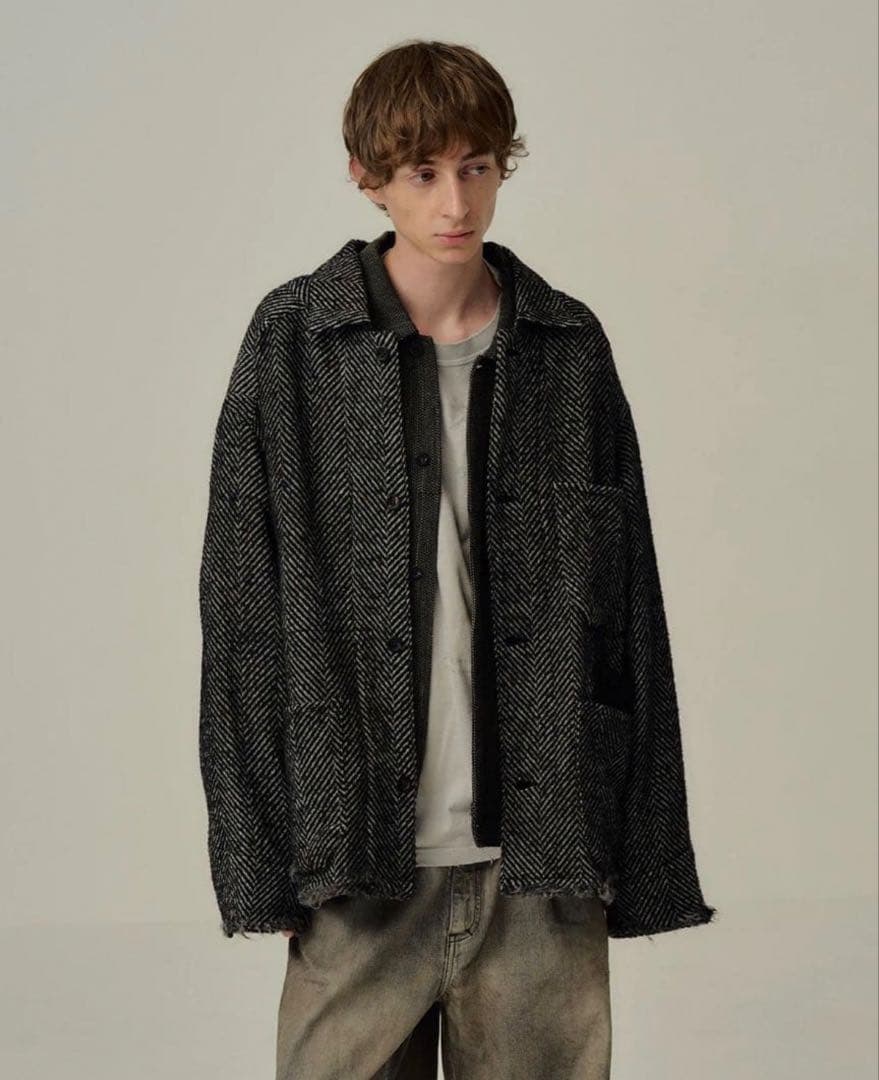y*i様 ANCELLM DAMAGE WOOL HERRINGBONE COV
