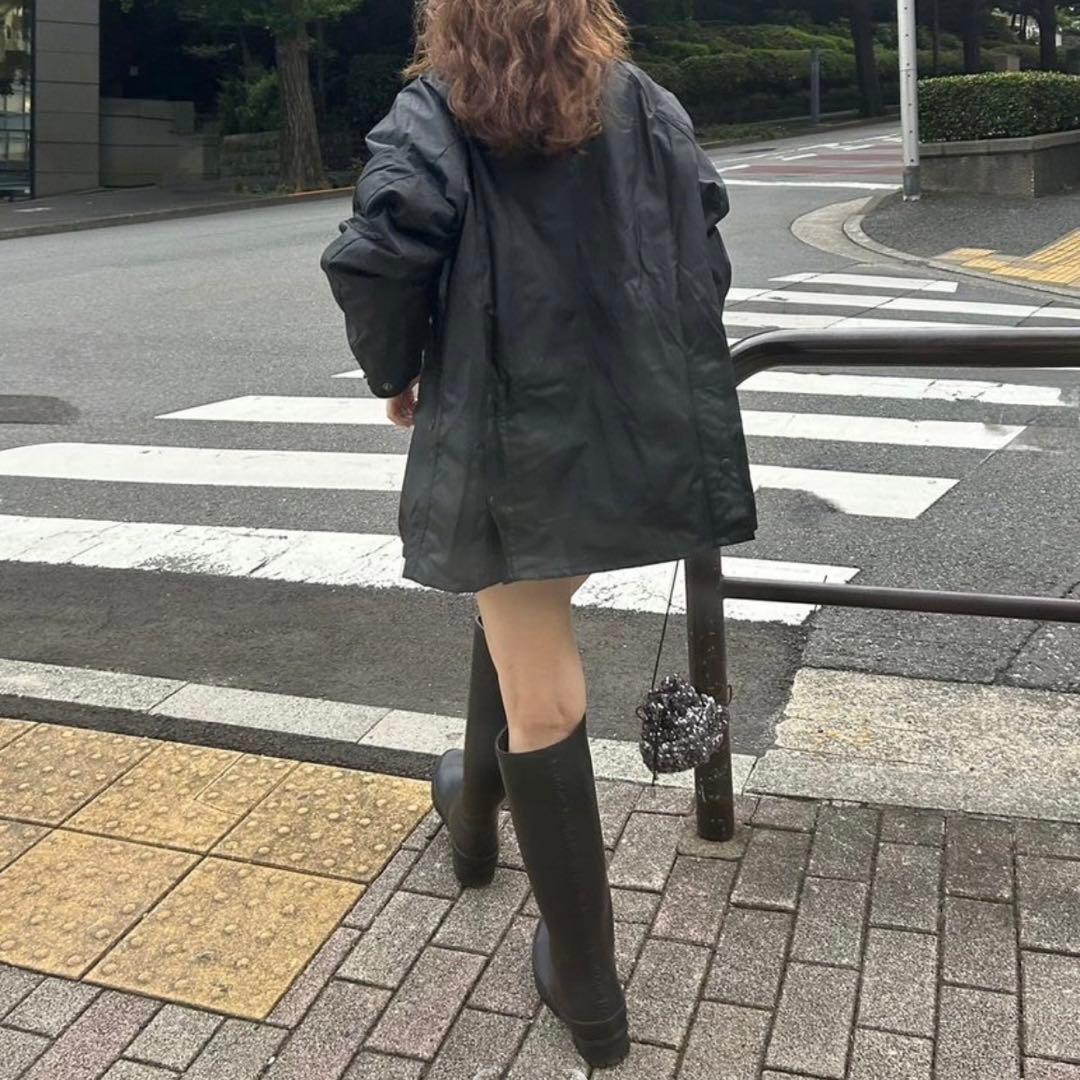 Barbour 　バブアー　レインブーツ　ブラック　チェック　黒　シューズ　5