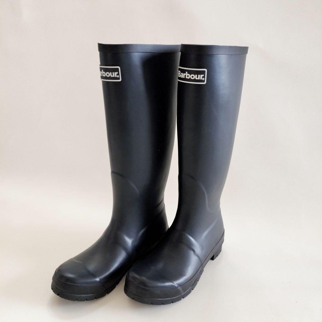 Barbour 　バブアー　レインブーツ　ブラック　チェック　黒　シューズ　5