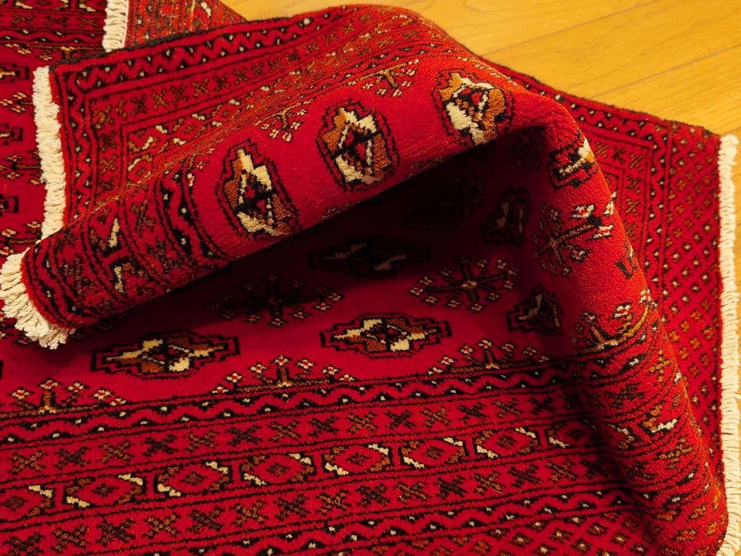 【rubi _p】ペルシャ絨毯　トルクメン　ラグ　イラン　手織り（2）