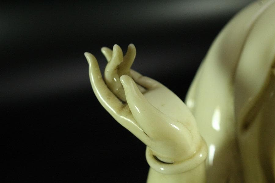 中国美術 白磁 南無仏 在銘 高37cm 鑑書箱(K-LC490)