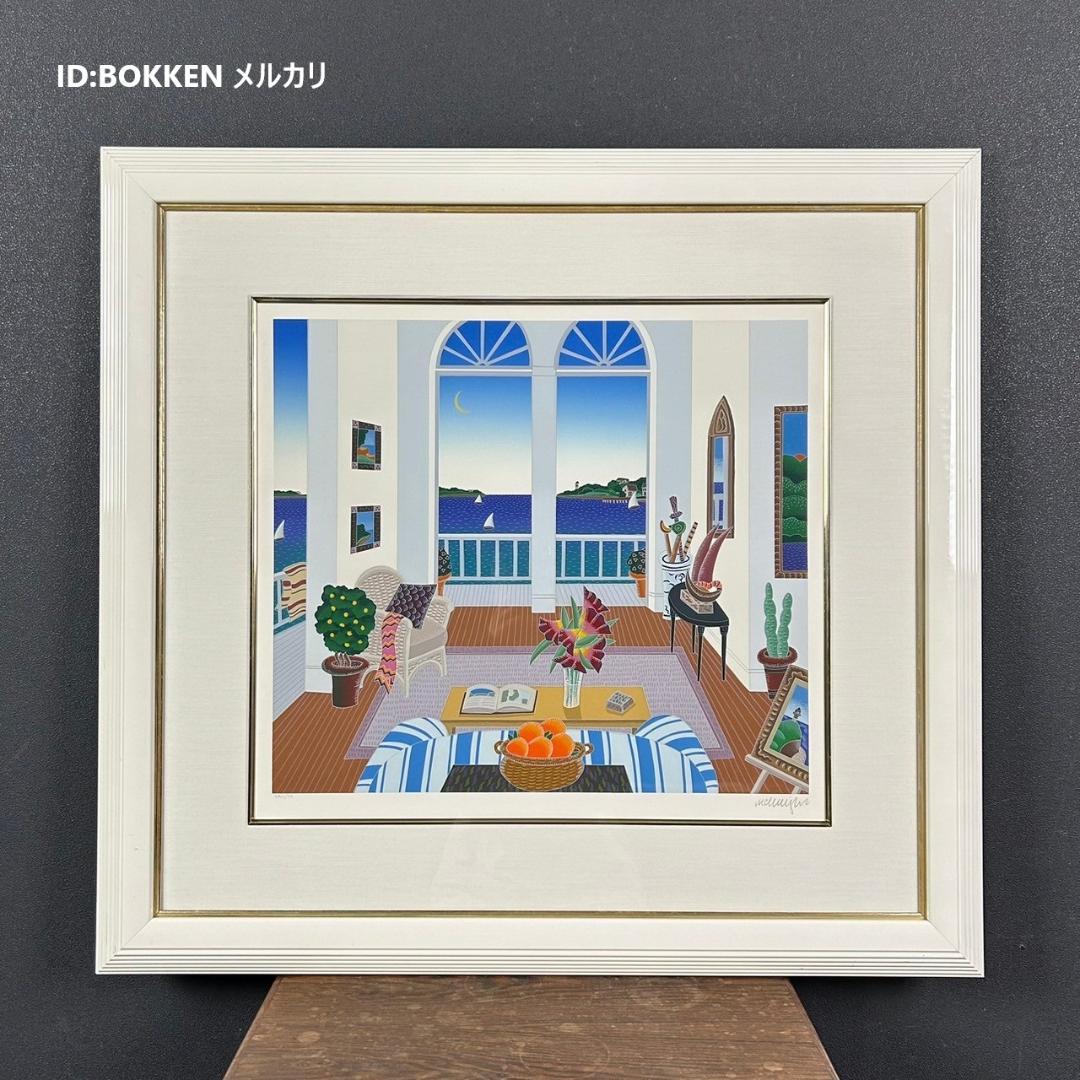 美品 トーマス・マックナイト「マダケット」シルクスクリーン 直筆サイン入 額縁