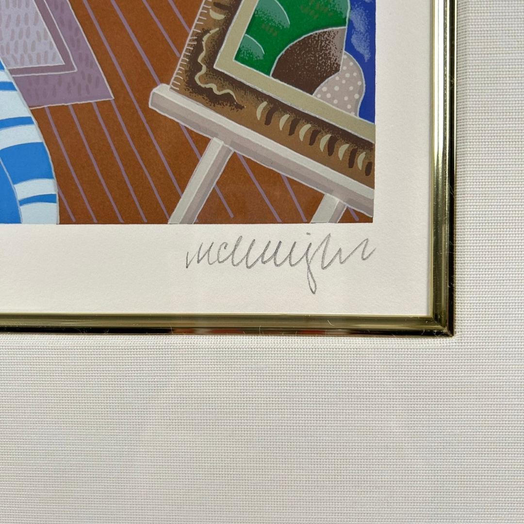 美品 トーマス・マックナイト「マダケット」シルクスクリーン 直筆サイン入 額縁